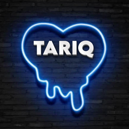 neon heart on wall Tariq Name for Instagram