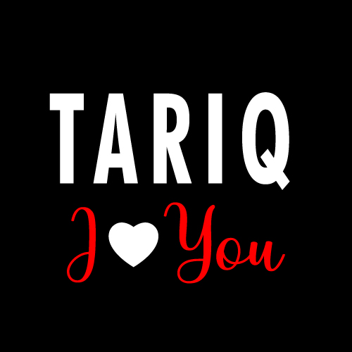 I love you Tariq name Tariq Name Photo - white heart with text