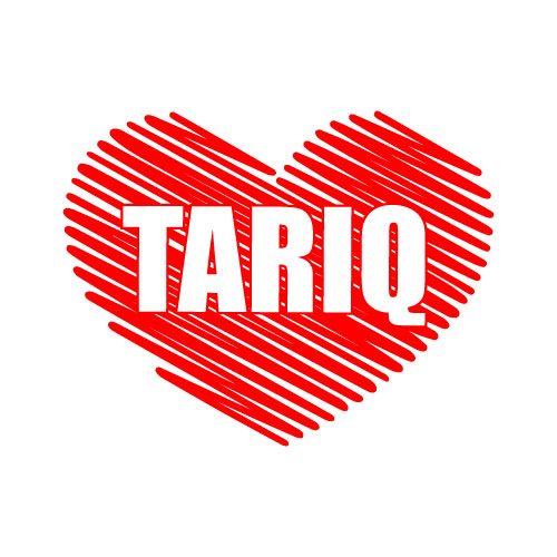 red outline heart Tariq Name Dp - zigzag outline heart